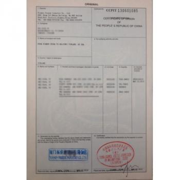 Certificate of Origin of The Peoples's Republic of China