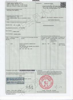 Form K (China-Korea)